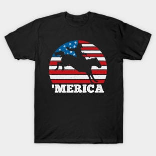 Merica Rodeo USA Vintage Sunset 4th of July America T-Shirt